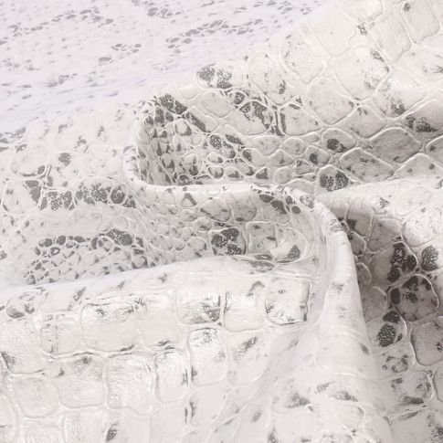 Coupon Simili cuir Croco snake Perle - 50 x 70 cm