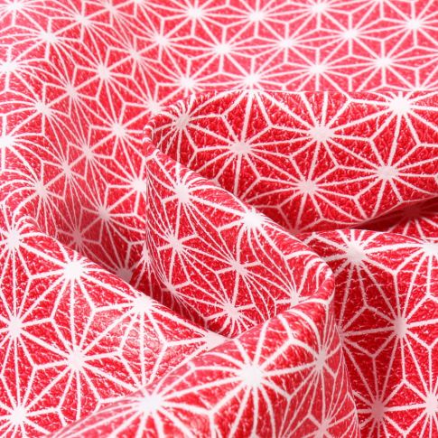 Coupon Simili cuir Stars Rouge - 50 x 70 cm