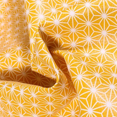 Coupon Simili cuir Casual Jaune  - 50 x 70 cm