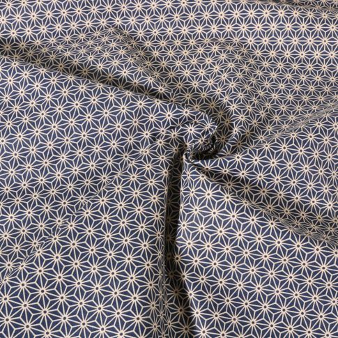 Tissu Coton imprimé Casual sur fond Bleu marine