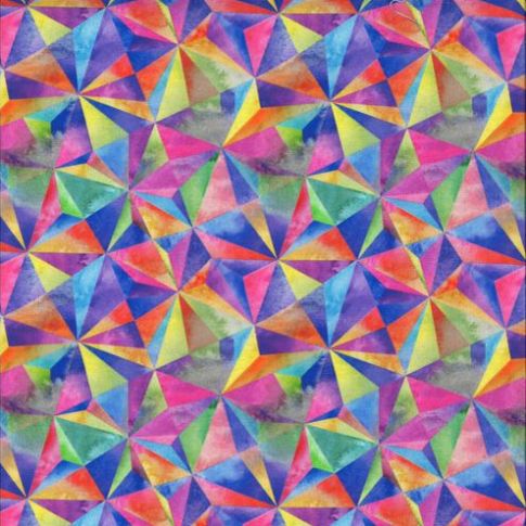 Tissu Coton imprimé Digital Kaléido sur fond Multicolore