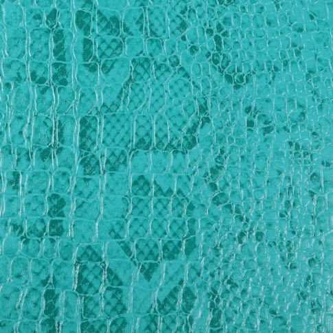 Coupon Simili cuir Croco snake mat Bleu canard - 50 x 70 cm