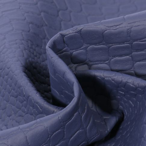 Coupon Simili cuir Croco mat Marine - 50 x 70 cm