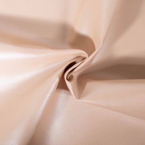 Tissu Simili cuir d'habillement uni Beige nacré