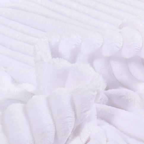 Tissu Minky Ultra doux côtelé Blanc