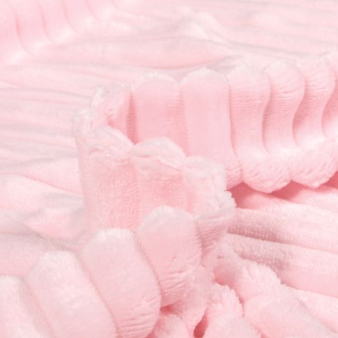 Tissu Minky Ultra doux côtelé Rose