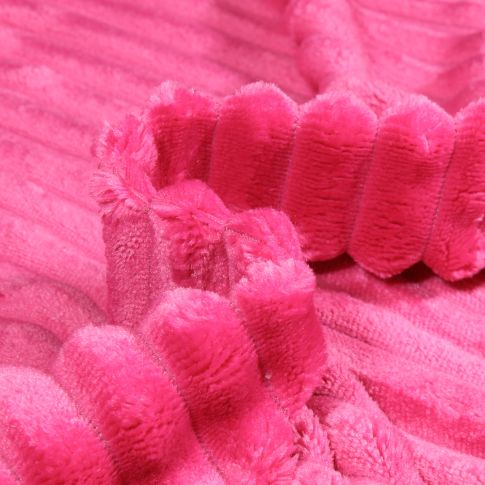 Tissu Minky Ultra doux côtelé Rose fuchsia