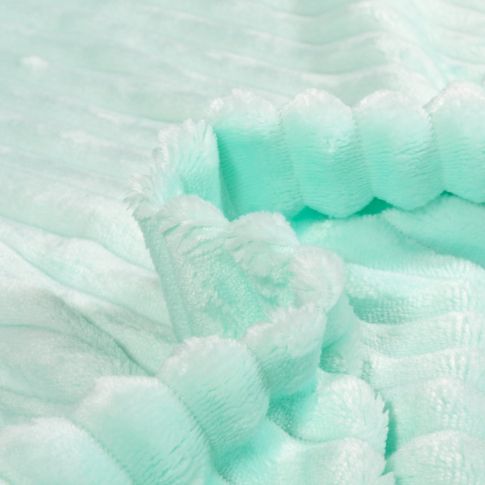 Tissu Minky Ultra doux côtelé Vert d'eau
