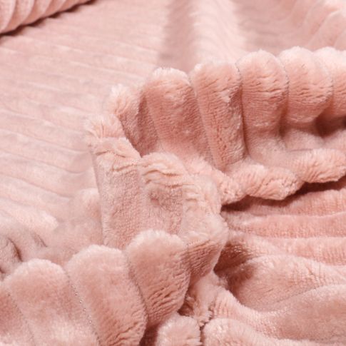 Tissu Minky Ultra doux côtelé Rose poudré