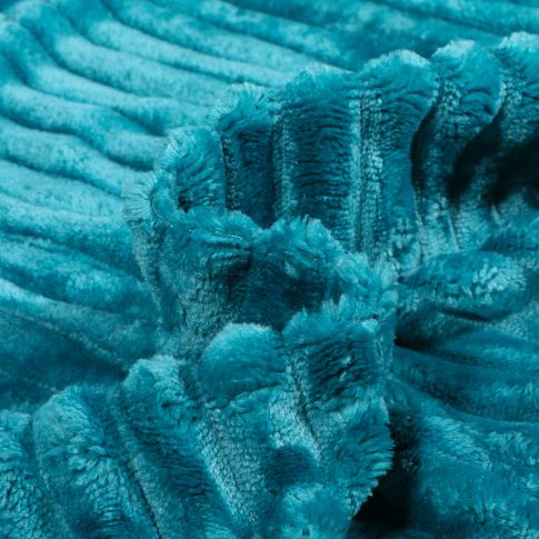 Tissu Minky Ultra doux côtelé Bleu canard