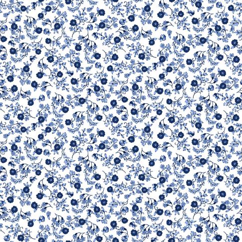 Tissu Coton imprimé Fleuris Giorgio sur fond Blanc