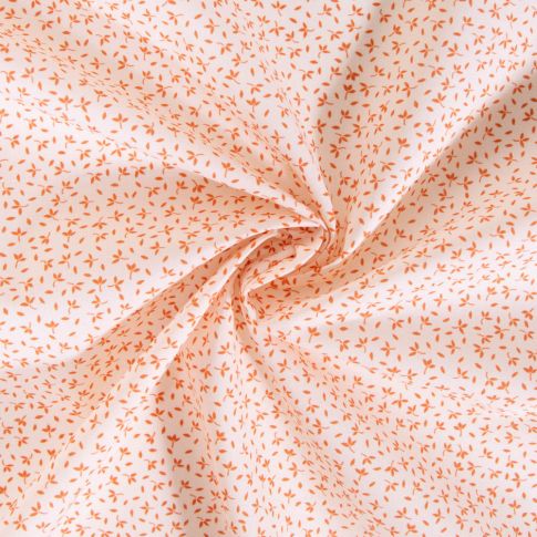 Tissu Coton imprimé Fleuris Tia sur fond Blanc