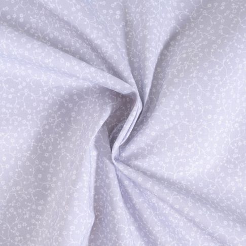 Tissu Coton imprimé Fleuris Lilou sur fond Gris