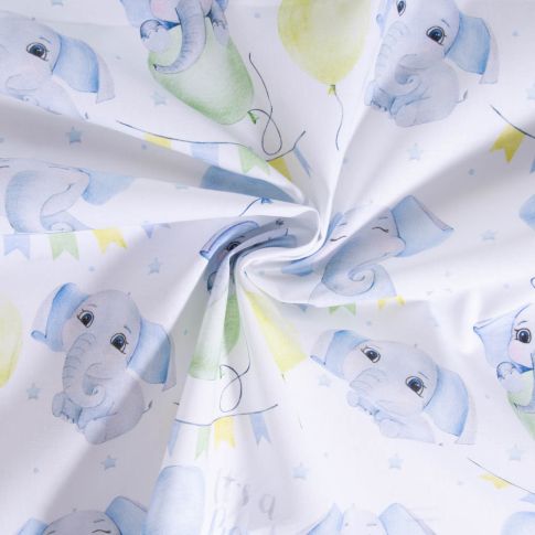 Tissu Coton imprimé It's a Boy sur fond Blanc