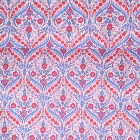 Tissu Coton imprimé indien Anaya sur fond Blanc