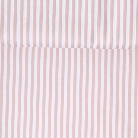 Tissu Coton imprimé  rayé Lisalou sur fond Beige