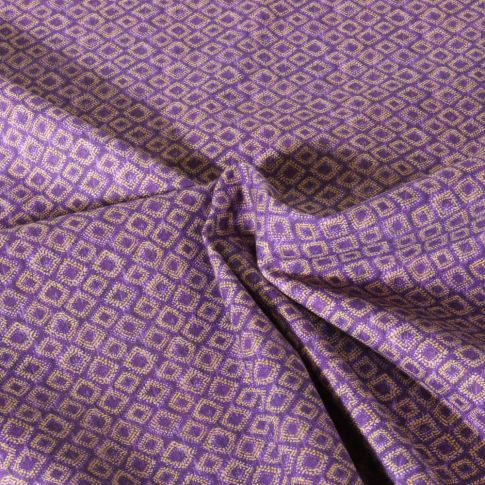 Tissu Popeline de Coton légère Géométrique sur fond Violet