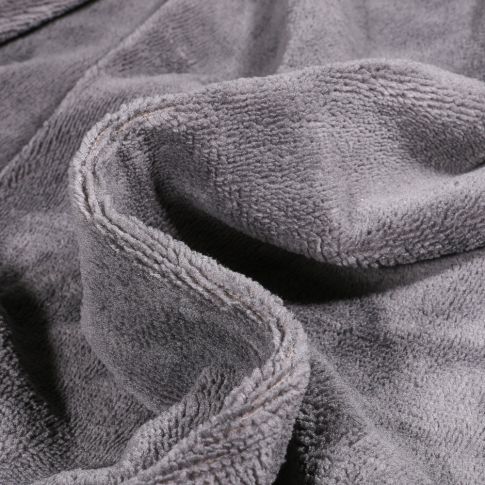 Tissu Éponge réversible Bambou envers polyester tout doux Gris anthracite
