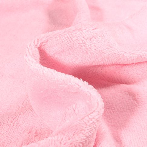 Tissu Éponge réversible Bambou envers polyester tout doux Rose bébé