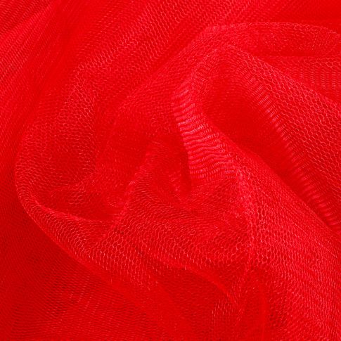 Tissu Tulle rigide uni Rouge