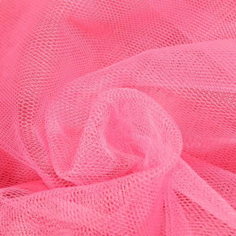 Tissu Tulle rigide uni Rose