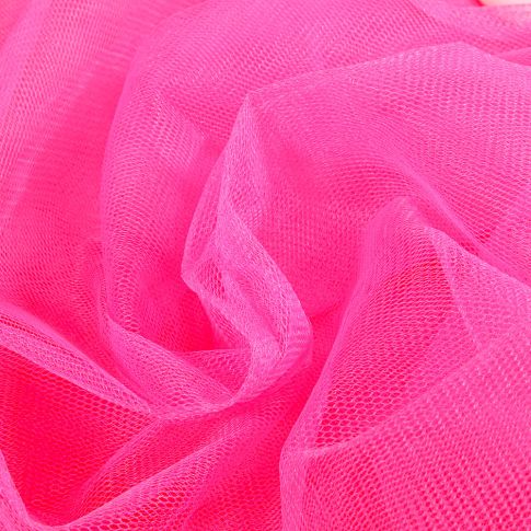 Tissu Tulle rigide uni Rose fluo