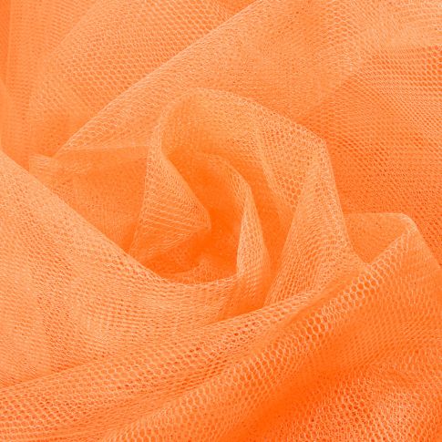 Tissu Tulle rigide uni Pêche