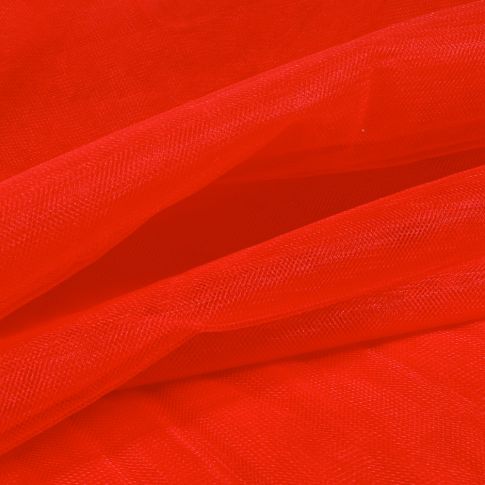 Tissu Tulle souple grande largeur uni Rouge