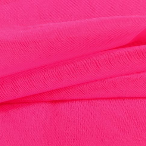 Tissu Tulle souple grande largeur uni Rose fluo