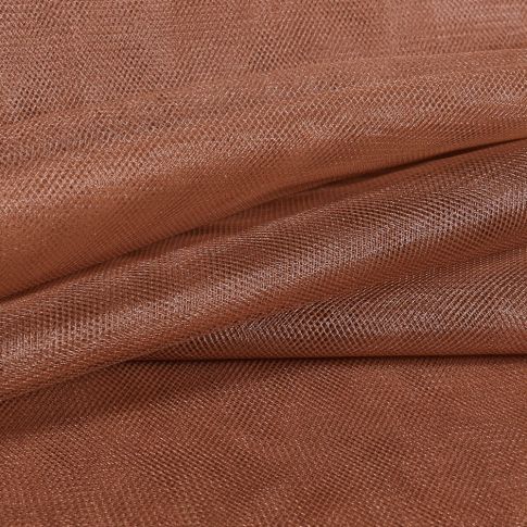 Tissu Tulle souple grande largeur uni Marron