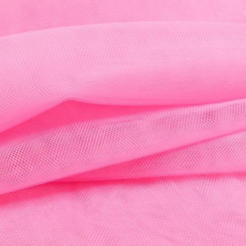 Tissu Tulle souple grande largeur uni Rose bonbon