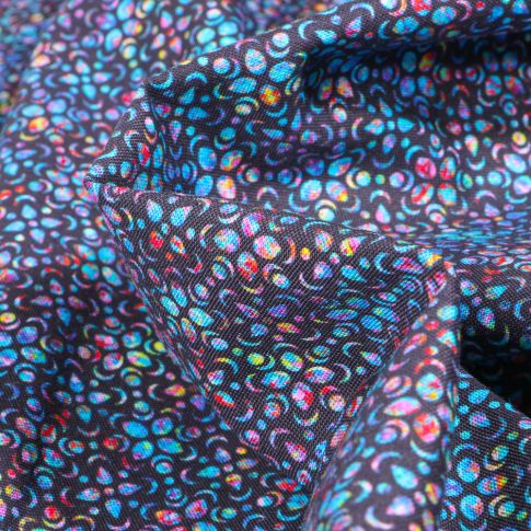 Tissu Coton imprimé Astro lune sur fond Bleu marine