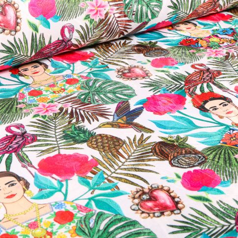 Tissu Jacquard Allegria sur fond Blanc