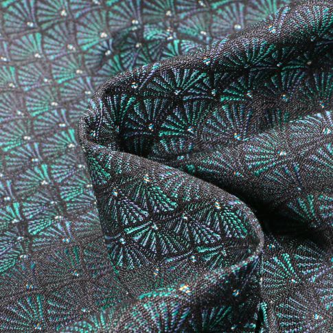 Tissu Jacquard Arcade Vert émeraude