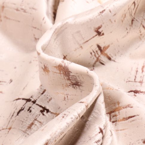 Tissu Velours d'ameublement Astral sur fond Ecru