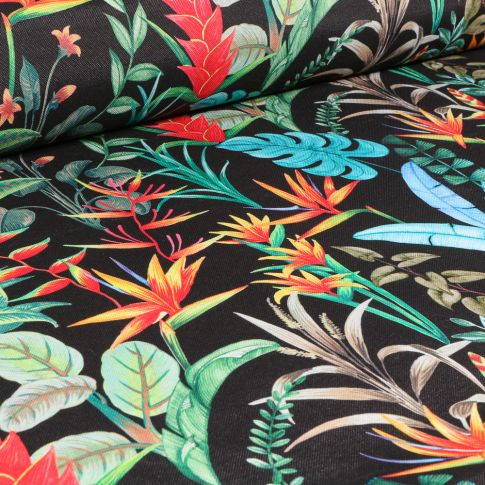 Tissu Toile extérieure Bermudes sur fond Noir