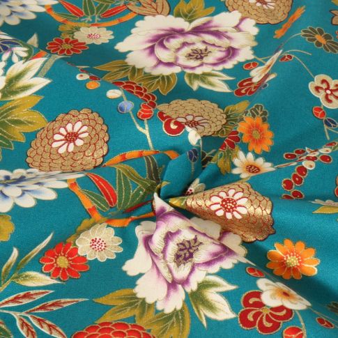 Tissu Toile de coton  Bleu turquoise