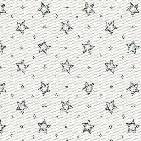 Tissu Jacquard d'ameublement Etoiles de noël Lurex sur fond Blanc cassé