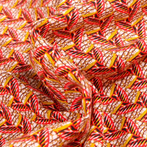 Tissu Viscose Arty Eko sur fond Rouge