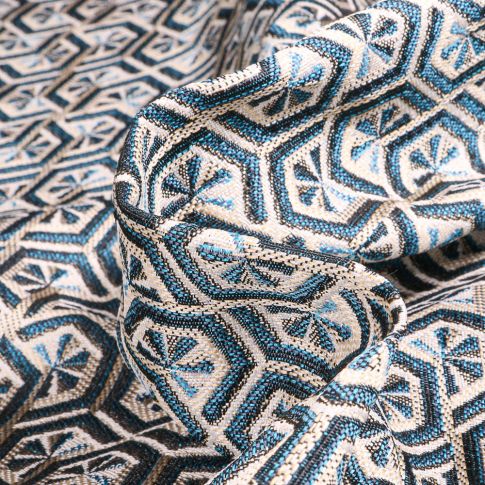 Tissu Jacquard Elli sur fond Bleu