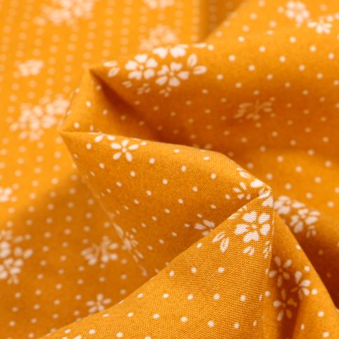 Tissu Viscose Arty Gabrielle sur fond Jaune