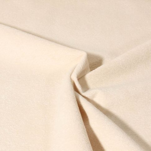 Tissu Velours d'ameublement texturé Genova uni  Ecru