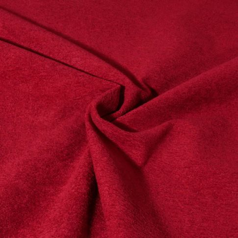 Tissu Velours d'ameublement texturé Genova uni  Rouge