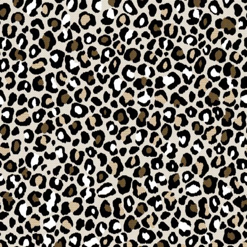 Tissu Jacquard guépard sur fond Naturel