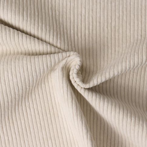 Tissu Velours d'ameublement côtelé Emy uni Ecru