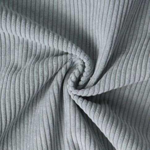 Tissu Velours d'ameublement côtelé Emy uni Gris clair