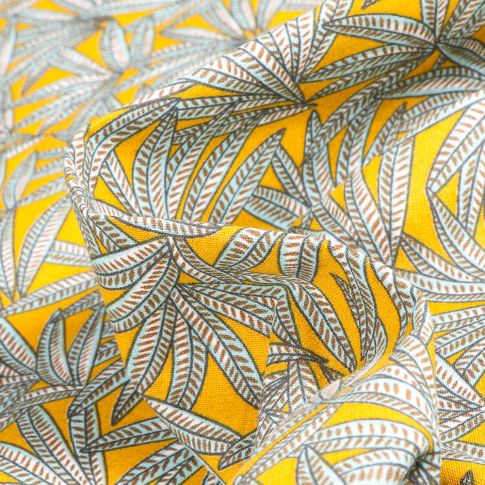Tissu Coton imprimé Arty Janaina sur fond Jaune