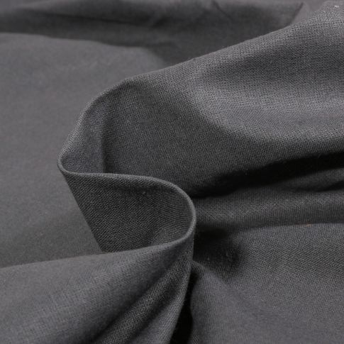 Tissu Coton uni Gris anthracite profond