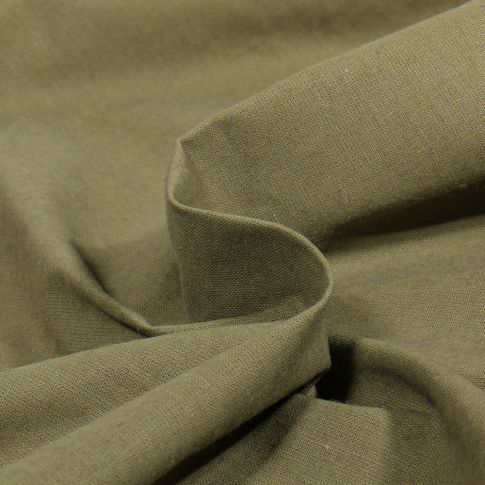 Tissu Coton uni Vert kaki