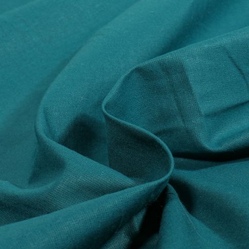 Tissu Coton uni Bleu paon